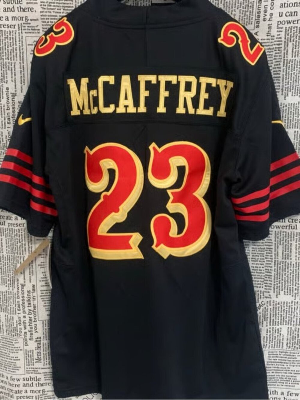 Christian McCaffrey Black Jersey Vapor Stitched